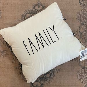 Rae Dunn Family pillow, NWT